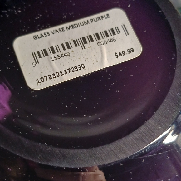 Art Glass Purple Amethyst Vase Torre & Tagus Collection - Picture 6 of 7